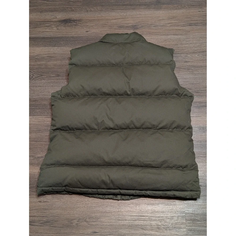 The North Face Mens A8ZH Olive Green Cotton Goose Down Puffer Vest Large F13‎
